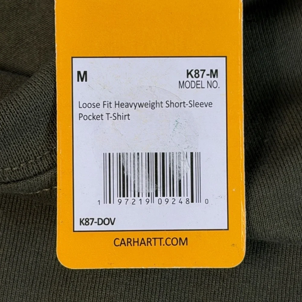 NEW Carhartt K87 Pocket T-Shirt Men's Medium M Loose Fit Heavyweight Dusty Olive